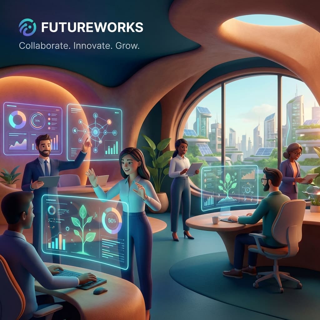 Futuristic collaboration workspace
